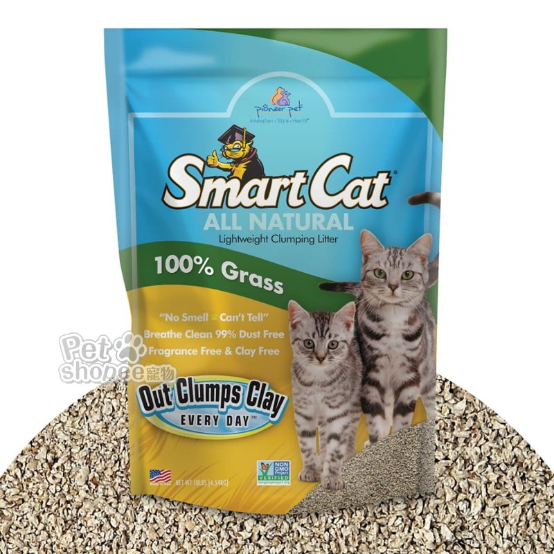 美國SmartCat聰明貓凝結高梁貓砂10L(新包裝供應/每包送天然密碼寵物濕紙巾10抽/隨身抽x1)