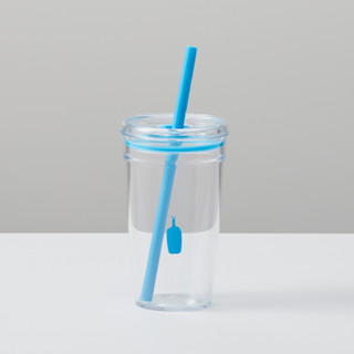 日本代購 現貨 Blue Bottle 透明吸管隨行冷水杯 藍瓶咖啡經典LOGO環保杯 聯名隨身瓶 冷飲杯子
