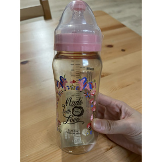 小獅王 桃樂絲心PPSU寬口葫蘆大奶瓶-360ml (蜜粉色)