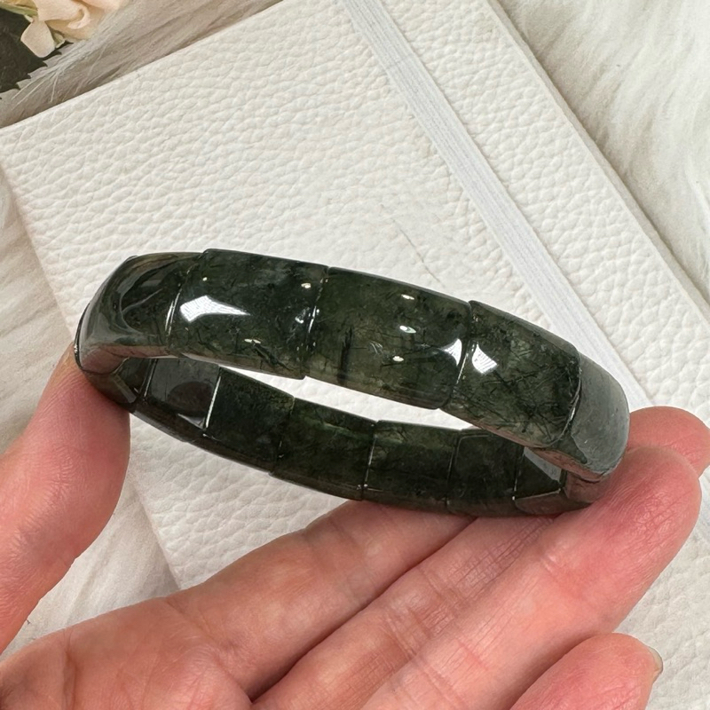 玩石頭♥️ 天然 綠髮晶 手排 手鐲排 顏色濃郁 現貨 實拍