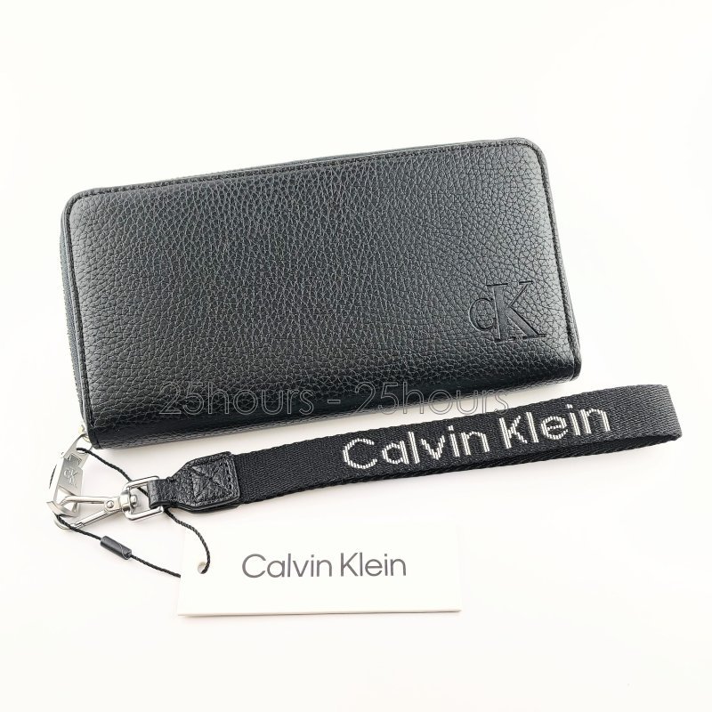 🇺🇸CK專櫃正品🇺🇸美國 Calvin Klein 購入現貨 真牛皮 零錢袋 全開拉鍊 可拆 提繩 長夾