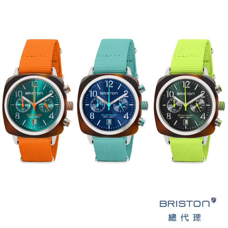 BRISTON 2024新品 馬卡龍 雙眼手工方糖錶 折射光感 玳瑁框 方糖錶 女錶 手錶 石英錶 禮物 40MM