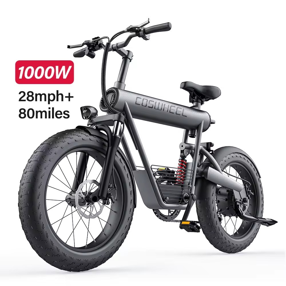 Coswheel 暢銷 48V 1000W 20 吋寬胎越野電動自行車 45 公里小時防水