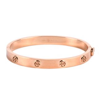 TORY BURCH Miller浮雕雙T細版手環(玫瑰金)153020