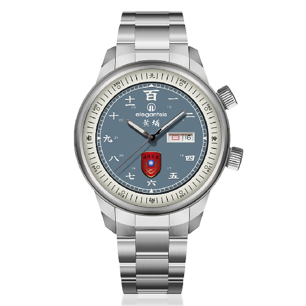 elegantsis 傑本尼氏 ELJO42AS-HUANGPU-8G01LC黃埔100週年紀念腕錶  淺灰藍 42mm