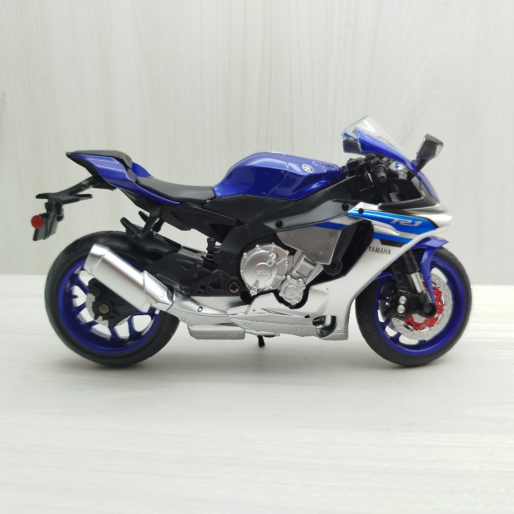宅米吉 全新盒裝現貨~1:12~山葉 YAMAHA YZF-R1 藍色 模型車 玩具 兒童 收藏 重機 摩托車 交通模型