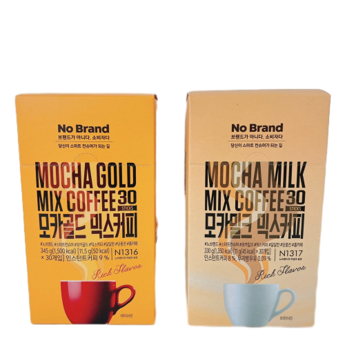 韓國 NO BRAND 三合一摩卡咖啡 30入 摩卡 牛奶摩卡 隨身包 即溶咖啡