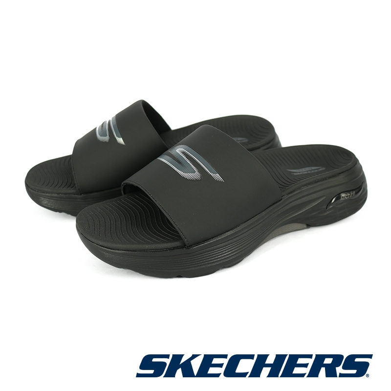 【SKECHERS】男 健走系列 涼拖鞋 MAX CUSHIONING ARCH FIT PRIME-229144-全黑