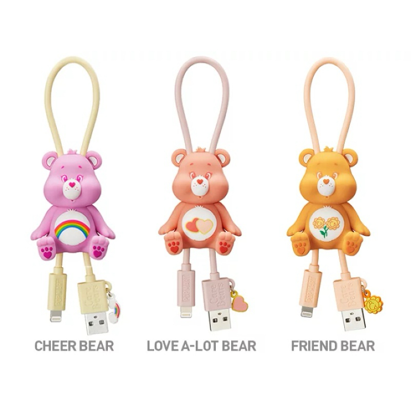 sunny store} Care Bears 彩虹熊 愛心熊 攜帶式 充電線 pop mart 泡泡瑪特