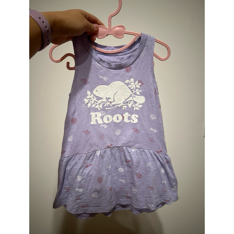 Roots 女童紫色無袖洋裝2T(二手