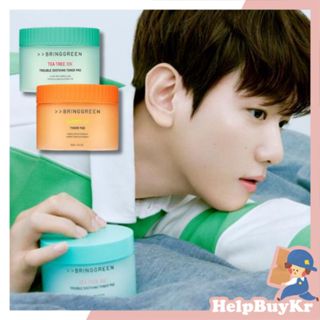 🦑魷魚遊戲聯名【搬運工】韓國 BRING GREEN 茶樹積雪草舒緩棉片 伯賢代言 EXO 棉片 爽膚棉片 韓國代購