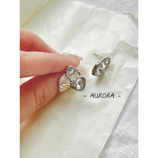 《Aurora》 韓國🇰🇷 925銀耳針 愛心麻花小眾款耳環 不掉色