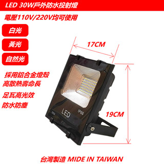 現貨！LED防水加厚款 30W戶外防水投射燈 高亮足瓦 新版SMD貼片式LED 另有10w/20w/50w/100w