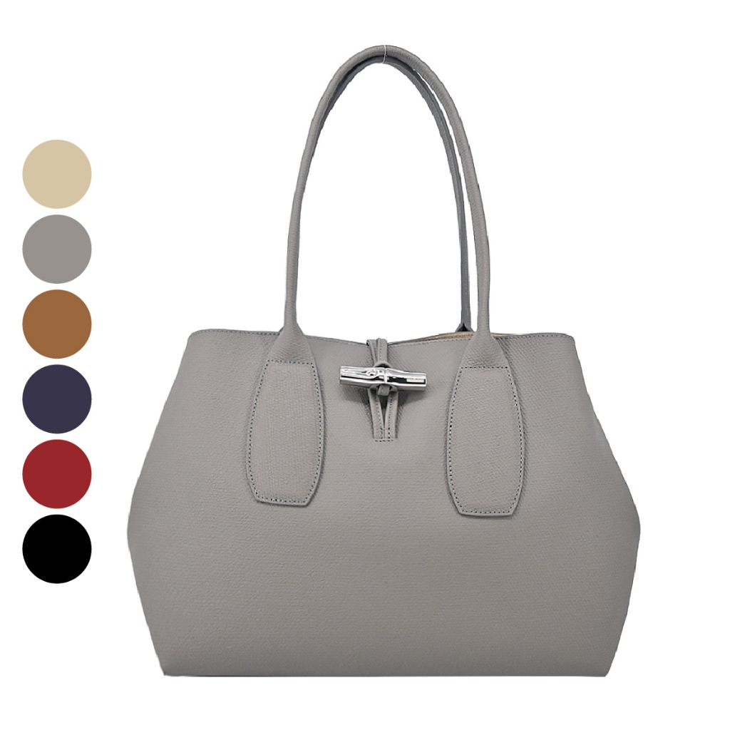 LONGCHAMP ROSEAU系列竹節卵石紋牛皮肩背托特包(多色)｜100%原廠真品｜JS Maxx官方旗艦館