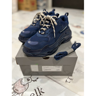 《二手》巴黎世家 Balenciaga Triple S 老爹鞋 純藍氣墊 EU42 原盒、鞋帶都在