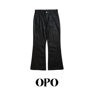 《小賈潮流》OPO DESIGN 薄面上蠟剪裁長褲