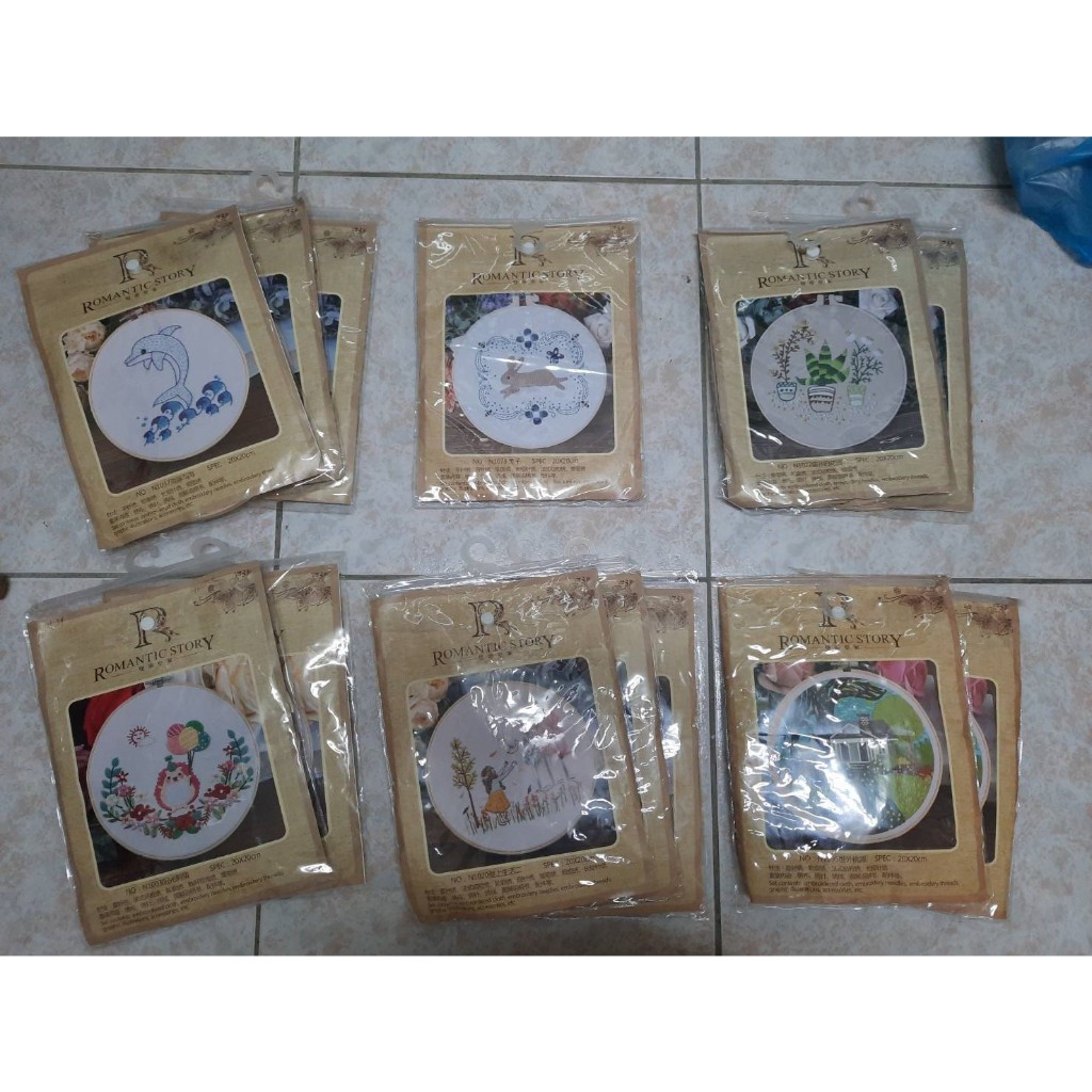 【二手】繡繃 刺繡DIY材料包 手工製作 初學布藝套件 初學簡單繡 手工新手材料包 國中高中 家政 手作