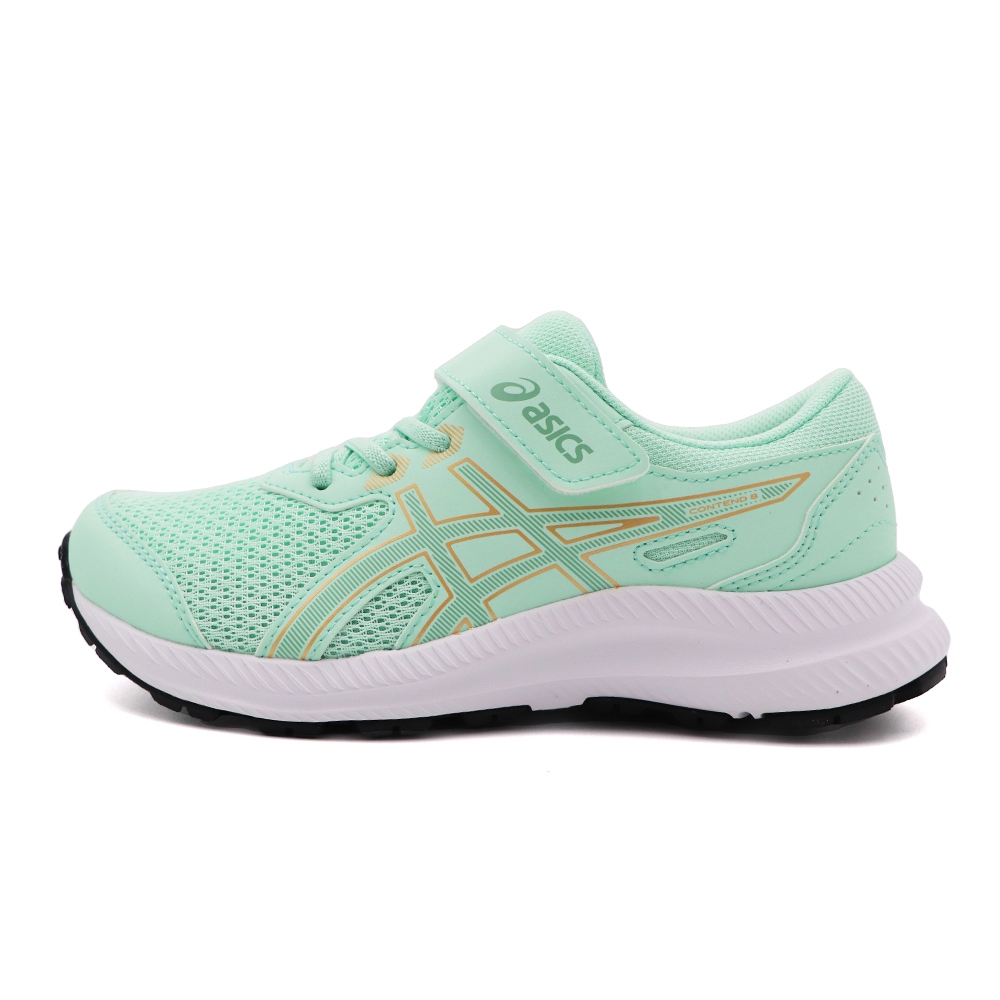 ASICS 亞瑟士 CONTEND 8 PS 魔鬼氈 慢跑鞋 童鞋 中童 綠金 S0304 (1014A258-301)