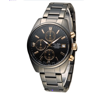 ALBA 雅柏 絕世佳人計時限量腕錶(AM3265X1)-黑x玫瑰金/37mm