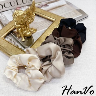 【HanVo】法式緞面復古大腸髮圈 簡約優雅氣質 韓系質感配件 日常女生配件 C03-8178