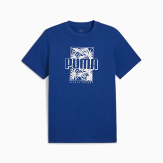 PUMA 短袖上衣 基本系列Palm Resort短袖T恤(M) 男 68300017 現貨 藍色