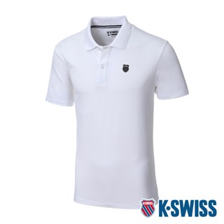 K-SWISS PF 排汗POLO衫-男-白