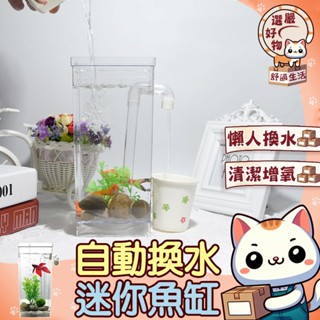 【養魚換水😽隔日到貨】小魚缸 鬥魚缸 水族箱 生態缸 桌面魚缸 迷你魚缸 風水缸 魚缸水族箱 桌面迷你生態 方形 自動