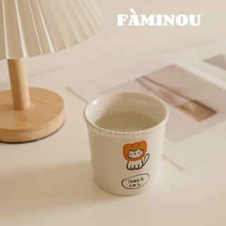 fàminou．mok貓咪吐司水杯 騙水喝 貓咪水杯 咖啡杯 貓咪馬克杯 下午茶杯 水杯 咖啡杯 杯子