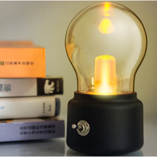【R.H獵戰】燈泡燈USB小夜燈復古新奇特玻璃創意Led臺燈