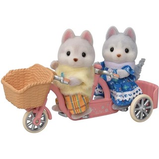 Sylvanian Families日本森林家族 人物出遊配件 哈士奇哥哥姐姐協力車組(哈士奇*2 協力車)家家酒玩具