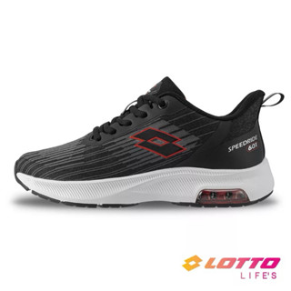 LOTTO 樂得 童鞋 慢跑鞋 兒童慢跑鞋 大童鞋 SPEEDRIDE 601 氣墊跑鞋 黑/白 LT3AKR 8520