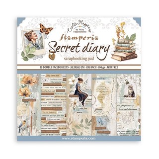 『牧莎記事』Stamperia 8"雙面美編襯紙 卡片紙 背景紙 Secret Diary-SR-SBBS103