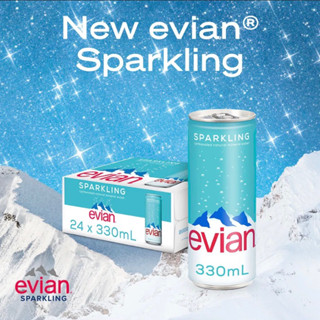 ✅加贈紙吸管 法國evian依雲氣泡礦泉水 公司貨 (鋁罐330mL/24入)
