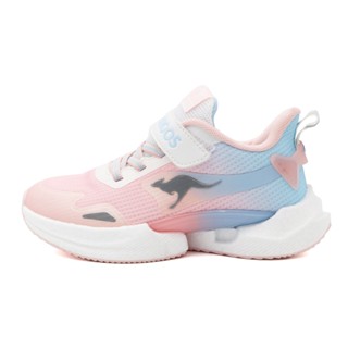 KangaROOS 美國袋鼠 太空科技輕量童鞋 透氣支撐 魔鬼氈 運動鞋 中大童 粉藍 S0429 (KK41503)