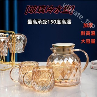 🥗臺灣熱賣🥗玻璃水壺 冷水壺 家用耐高溫茶壺 耐熱防爆泡茶壺 玻璃水瓶 透明玻璃壺1221