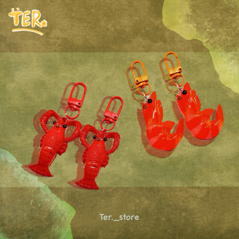 特特賣場🐾蝦子螃蟹逼真食玩龍蝦🦞吊飾鑰匙圈/包包掛件鑰匙扣汽車配件飾品