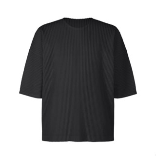 【ginger】HOMME PLISSÉ ISSEY MIYAKE 三宅一生(現貨2號3號)黑色五分袖短袖上衣(長版)