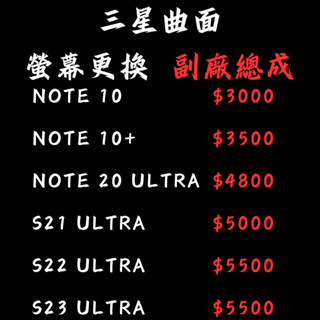 【現場維修】三星曲面副廠總成維修/液晶維修/螢幕維修/螢幕破裂/NOTE10/NOTE10+/S21U/S22U/S23
