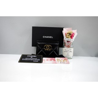 ☆優買二手精品名牌店☆ CHANEL AP1167 19 LOGO 雙C金釦 黑色羊皮 悠遊卡夾名片夾信用卡包 全新
