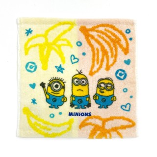 日本丸真 Minions小小兵系列-小方巾 香蕉三人行 W25xL25cm