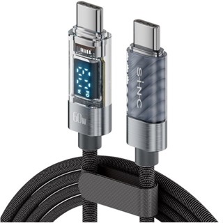 日本SEIWA USB Type-C 電量顯示鋁合金頭高耐用充電傳輸線 線長100公分 D628