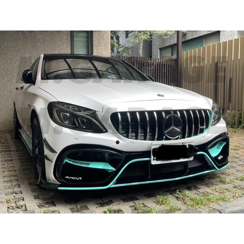 【M.GARAGE】Benz W205 C300 C63 Coupe IMP 半碳 碳纖維 前保桿 前下巴 改裝 套件