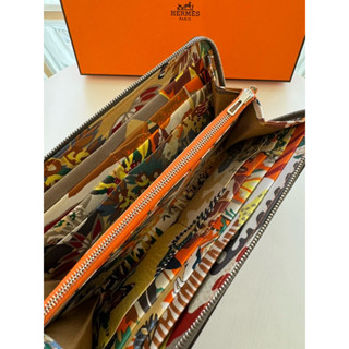 在臺現貨🇮🇹53800 愛馬仕 Hermes Silk’in 積雲灰絲巾長夾EC