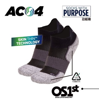 【 美國 OS1st 】 AC4 足弓健康舒適襪(短筒) 機能襪 運動襪 隱形襪 透氣親膚 奈米 竹炭纖維 貝比拉拉