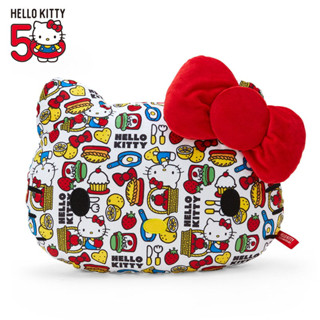 【HelloKitty】50週年紀念造型靠枕(多彩) 日本進口 抱枕 靠墊 午安枕 枕頭 坐墊(42*31cm)