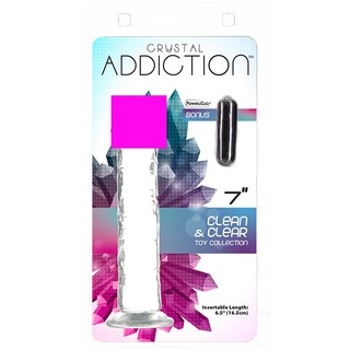 加拿大 BMS Addiction Crystal 7"水晶老二按摩棒跳蛋組_透明