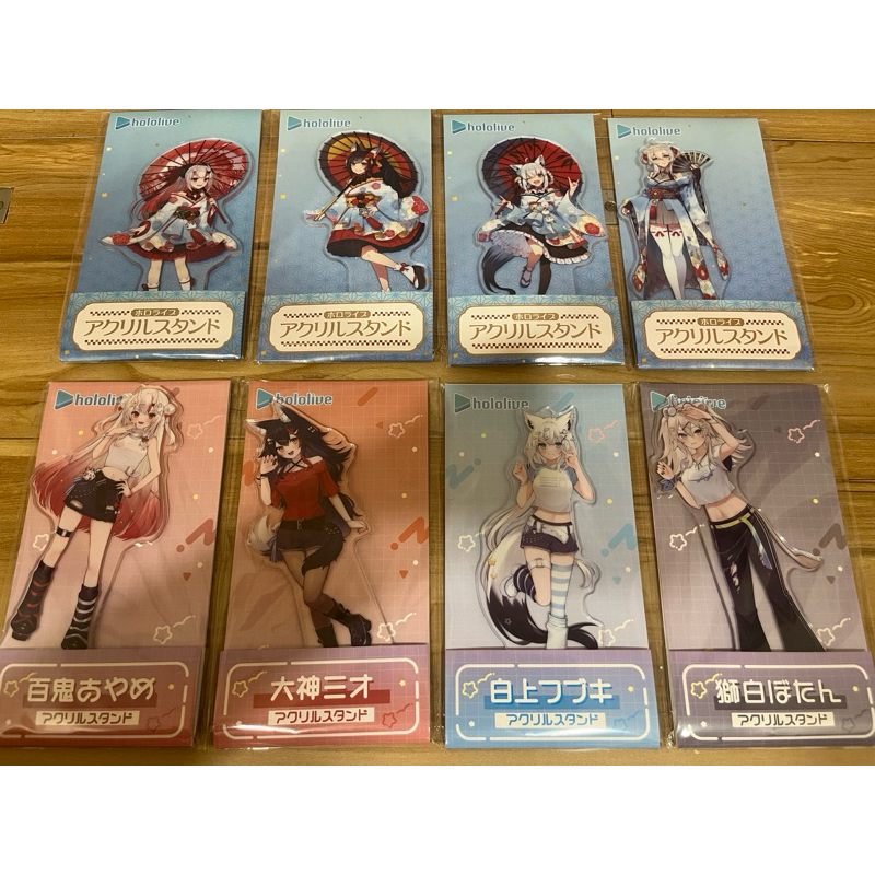 現貨 Hololive 日本Lawson羅森超商限定 辣妹風 亞洲風衣裝 立牌 白上吹雪 大神澪 百鬼綾目 獅白牡丹