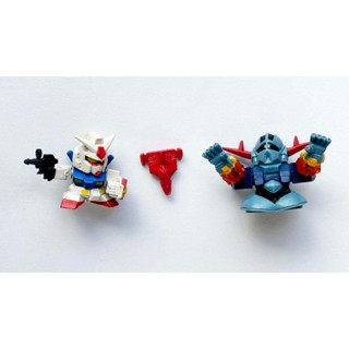 鋼彈 SDFC 扭蛋 絕版 兩款合售 RX 78-2 + 吉翁克 ( 有歲月泛黃狀況) Q版可動小公仔