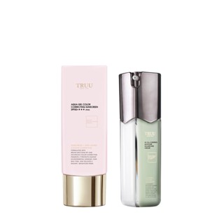 【truu 童】高水感亮顏校色防曬乳spf50+★★★(3色)+99控油保濕平衡乳【混和肌救星】