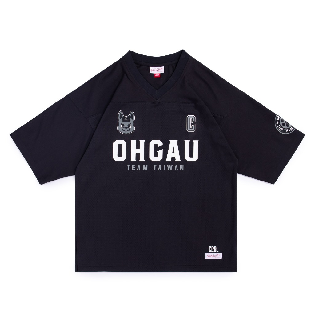 2024 Mitchell & Ness X TEAM TAIWAN ＂OHGAU＂ 橄欖球衣 黑